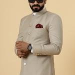 Classic Khaki Achkan for Men | Elegant Ethnic Wear | Jaipurio